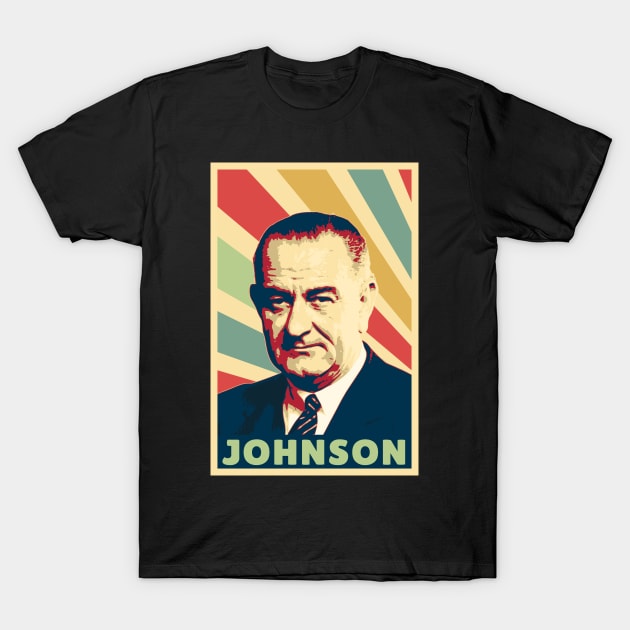 Lyndon B Johnson Vintage Colors T-Shirt by Nerd_art